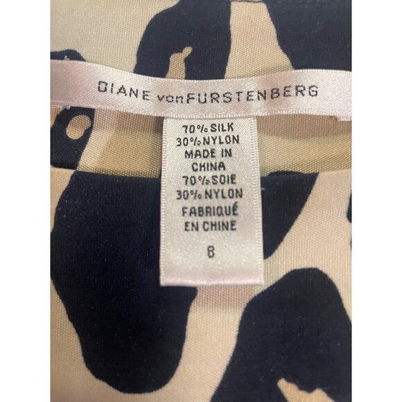 Diane Von Furstenberg Multicolor Animal Printed Pele silk blend Top Size 8 - Picture 6 of 6